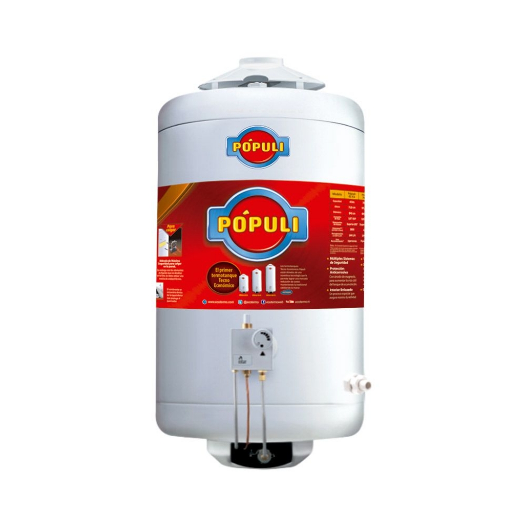 TERMOTANQUE POPULI 45 lts. Sup. Env.