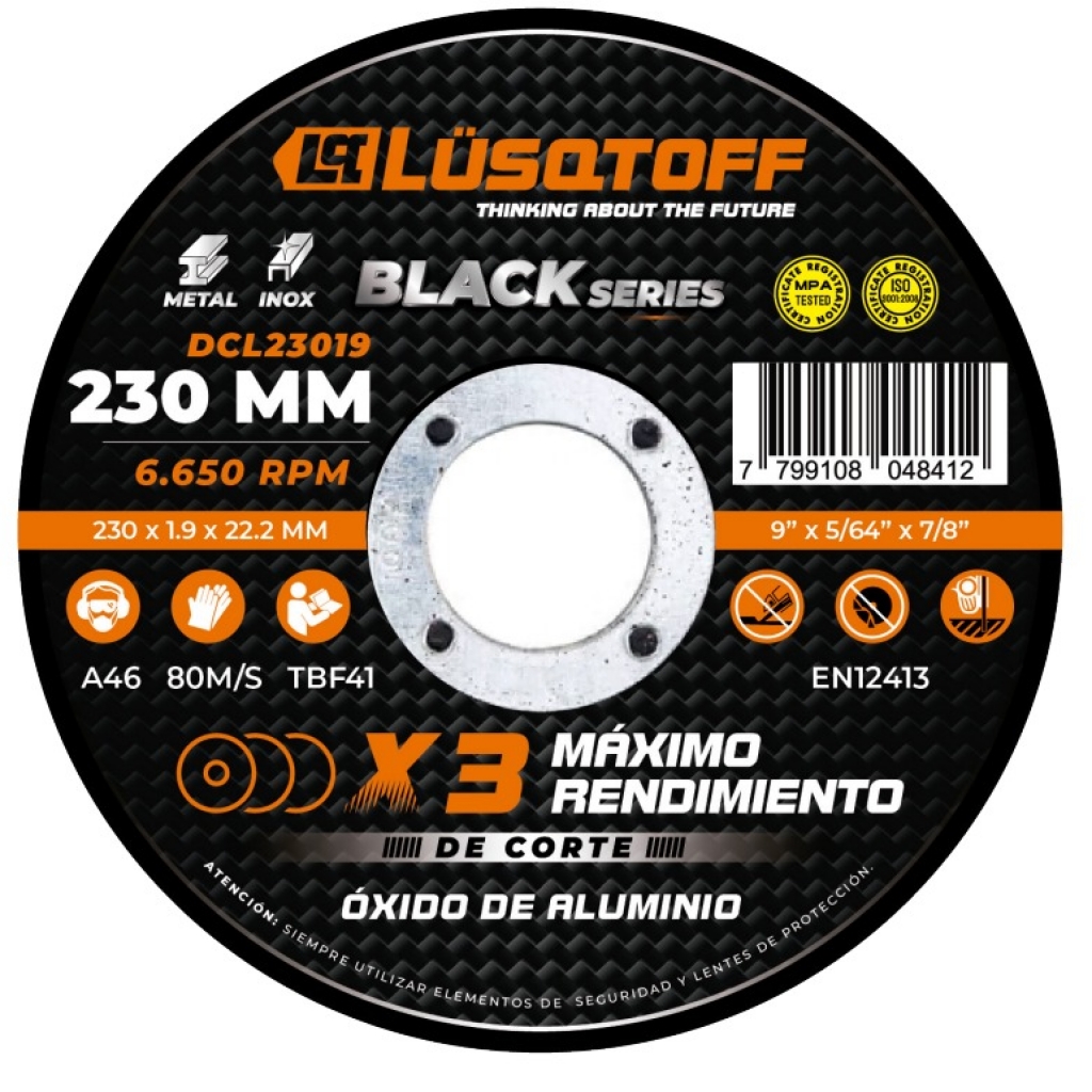 Disco de corte DCL23019 p/metal / ac.inox. LUSQTOF