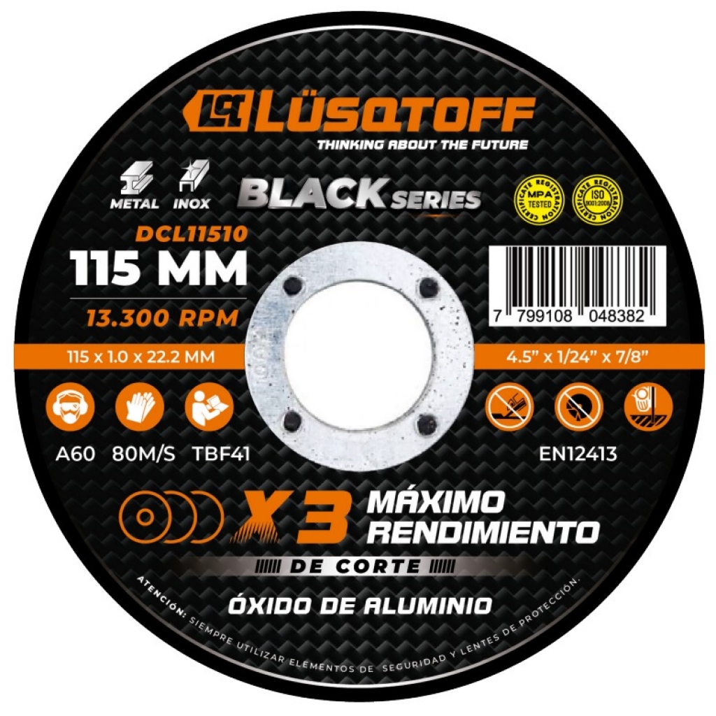 Disco de corte DCL11510 p/metal / ac.inox. LUSQTOF