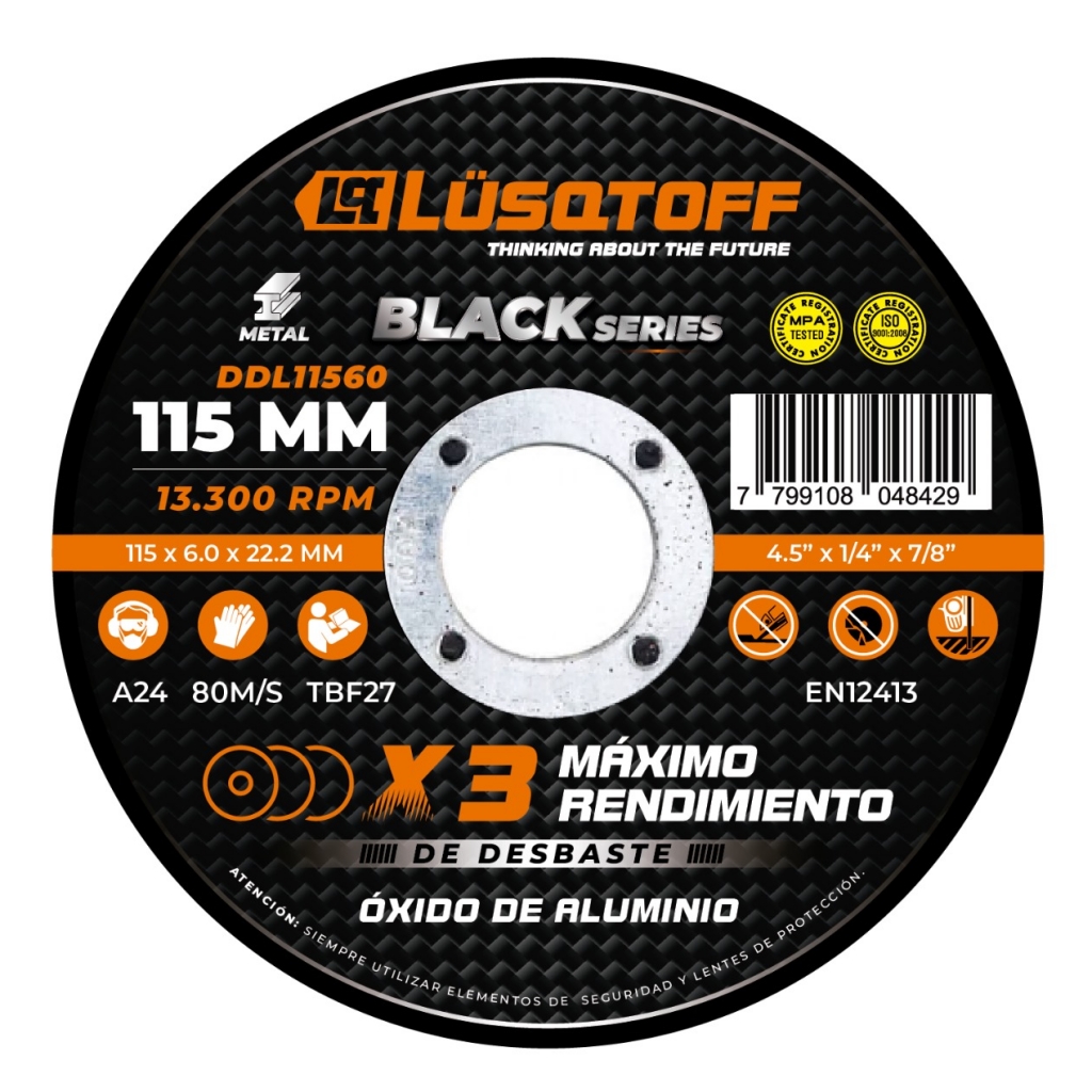 Disco de desbaste DDL11560 p/metal 115x6.0x22 Lus
