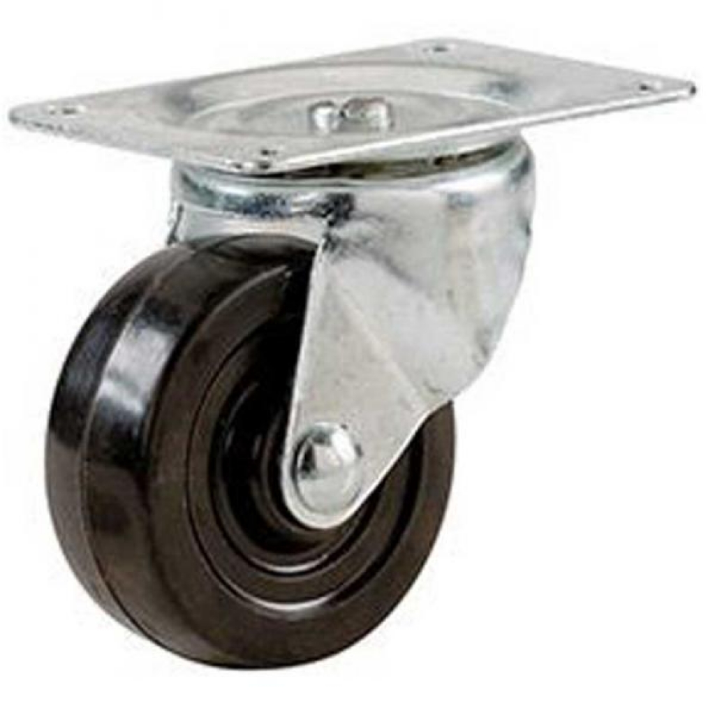 Rueda Goma Base Plana 51mm NP China